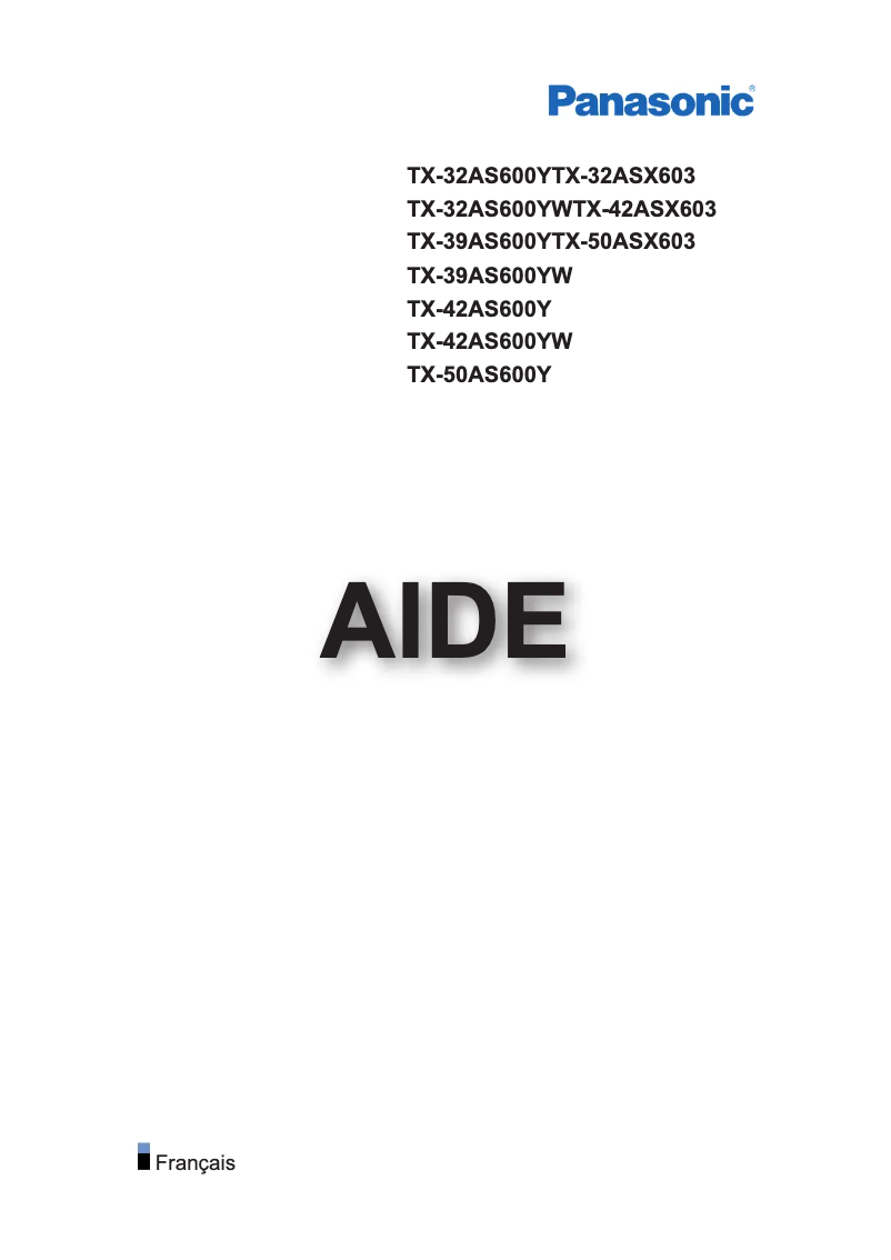 Imagen de la primera página del manual del dispositivo TX-39AS600E