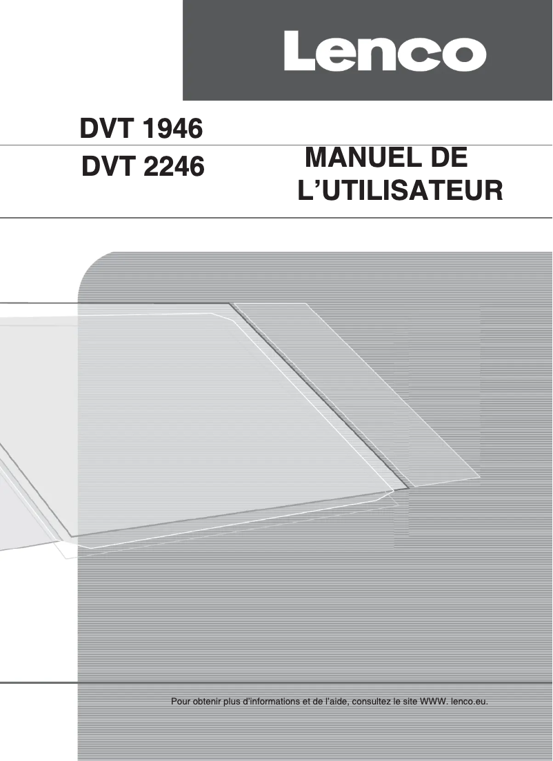 Page 1 de la notice Manuel utilisateur Lenco DVT-2246