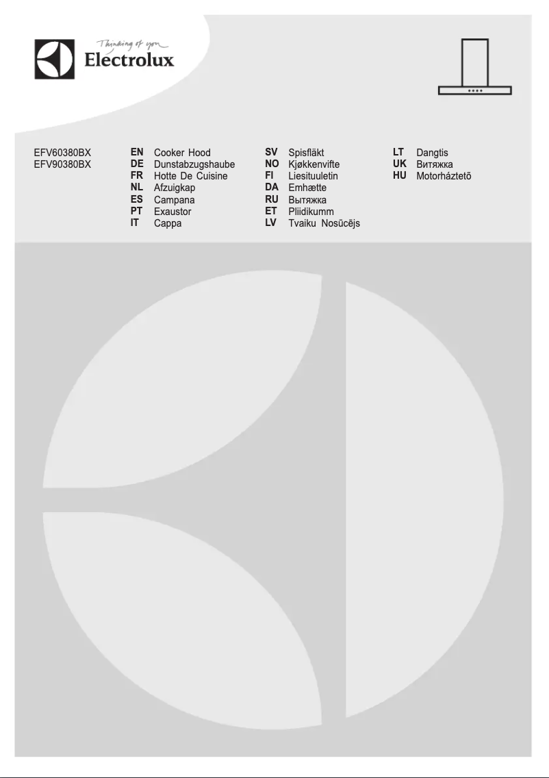 Page n°1 - Manuel utilisateur Electrolux EFV90380BX