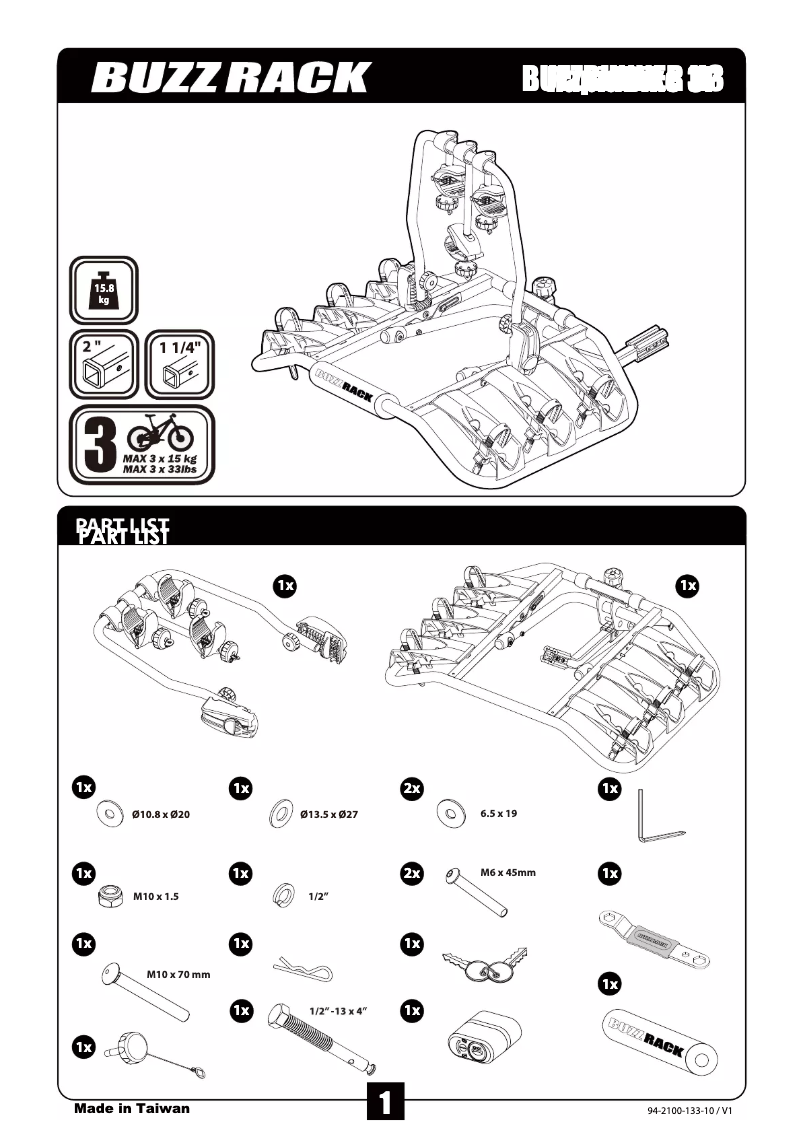Image de la première page du manuel de l'appareil Buzzrunner H3