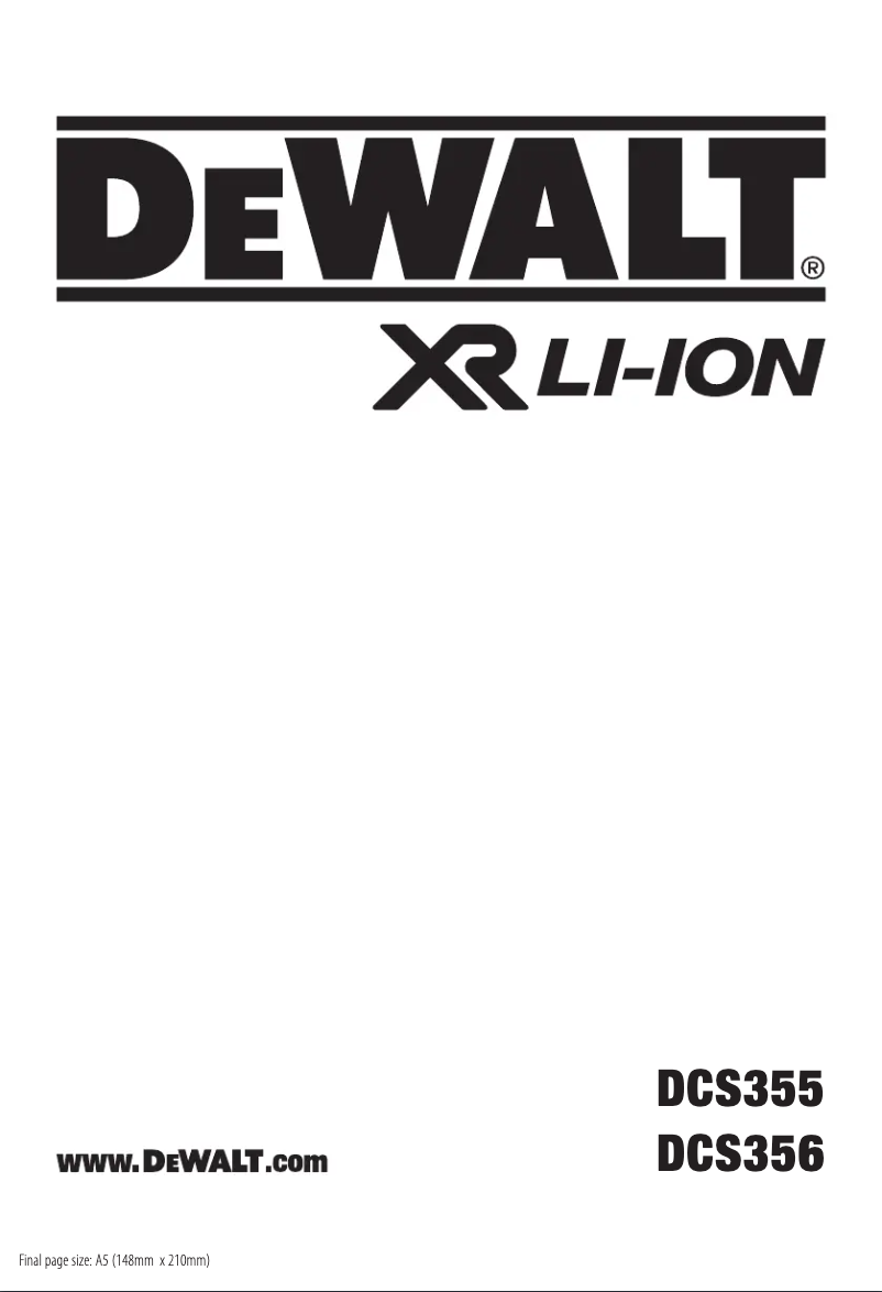 Page 1 de la notice Manuel utilisateur DeWalt DCS356