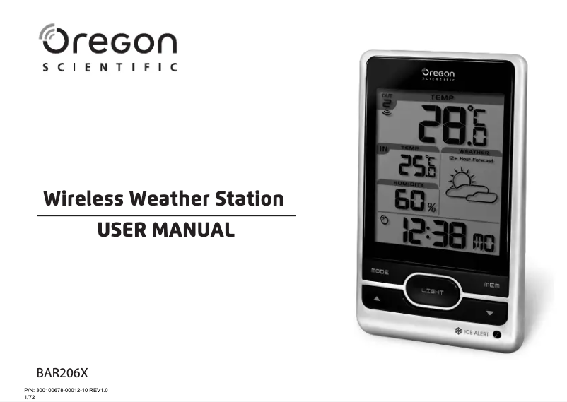 Image de la première page du manuel de l'appareil BAR206X