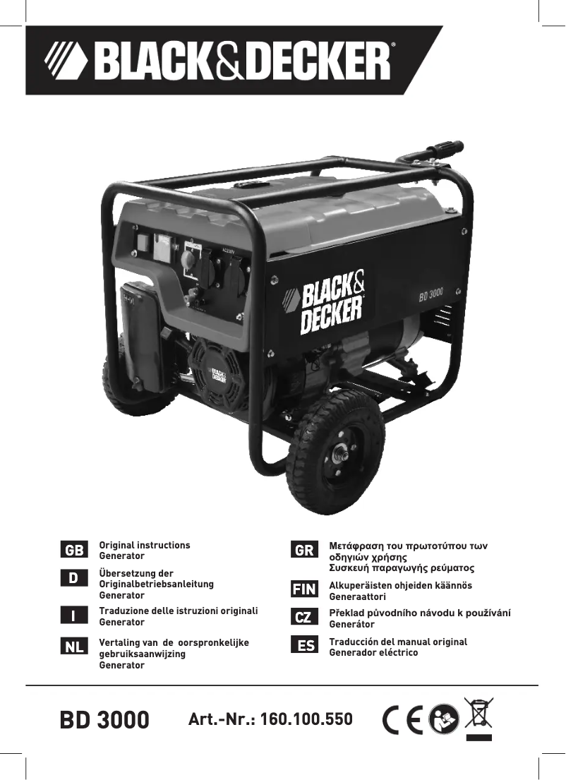 Page 1 de la notice Manuel utilisateur Black & Decker BD 3000