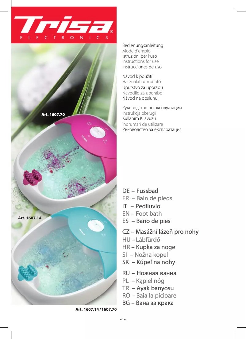 Page 1 de la notice Manuel utilisateur Trisa 1607.14