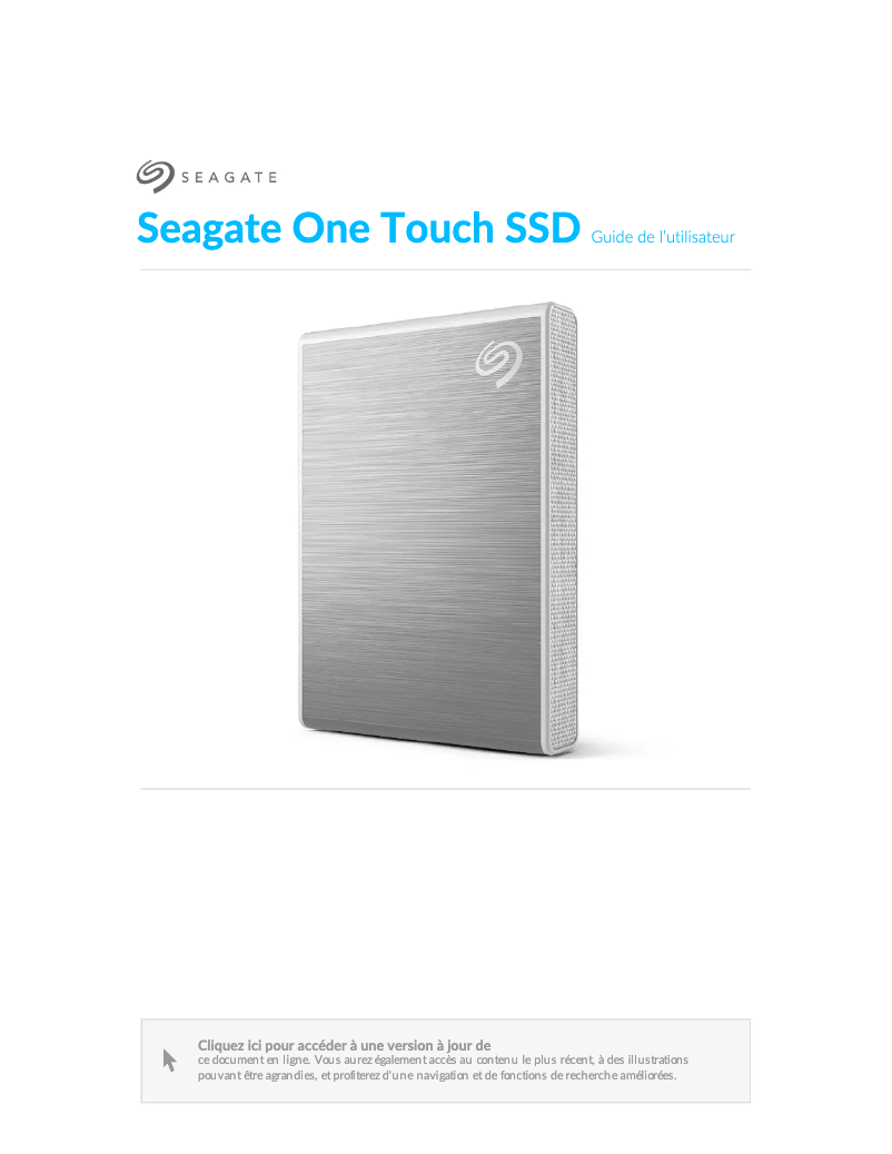 Page n°1 - Manuel utilisateur Seagate One Touch SSD