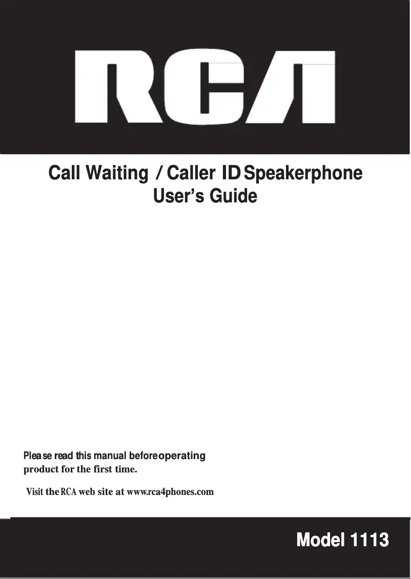 Image de la première page du manuel de l'appareil 1113-1BKGA