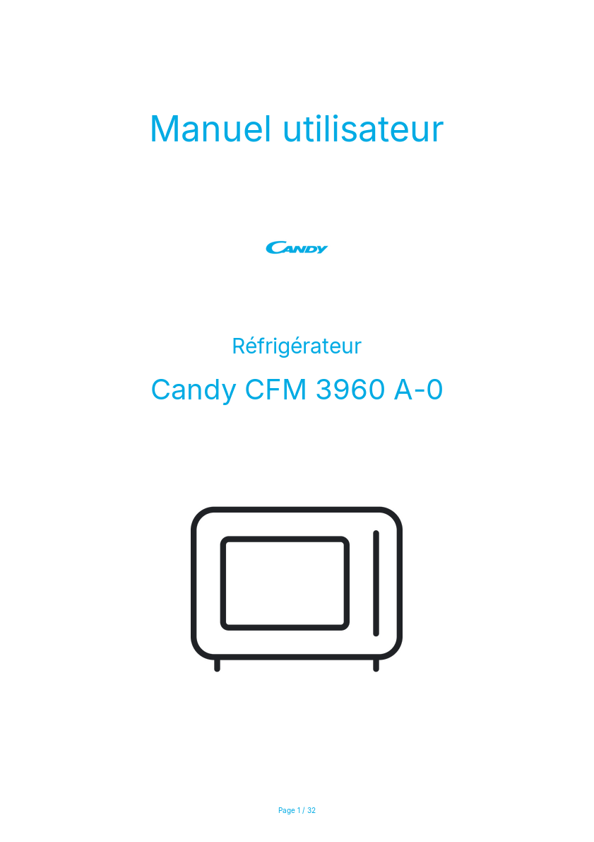 Image de la première page du manuel de l'appareil CFM 3960 A-0