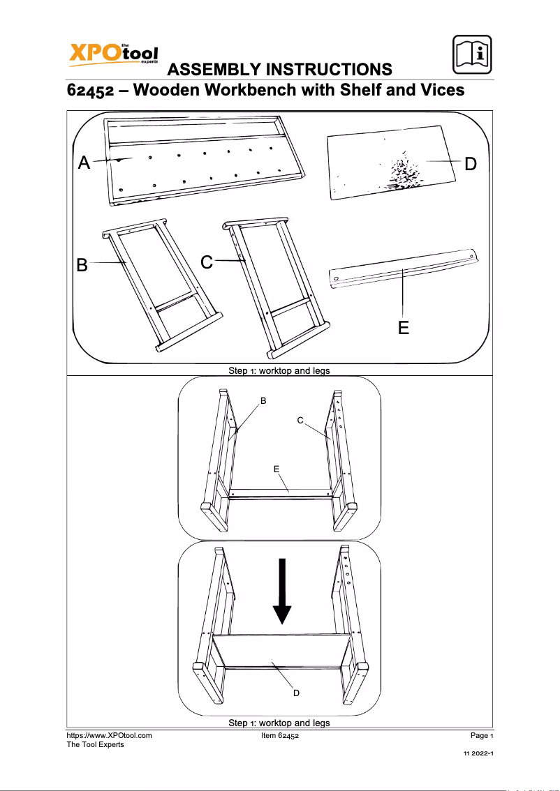 Page 1 de la notice Manuel utilisateur WilTec 62452