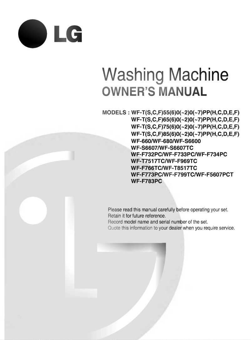 Page n°1 - Manuel utilisateur LG WF-F783PC