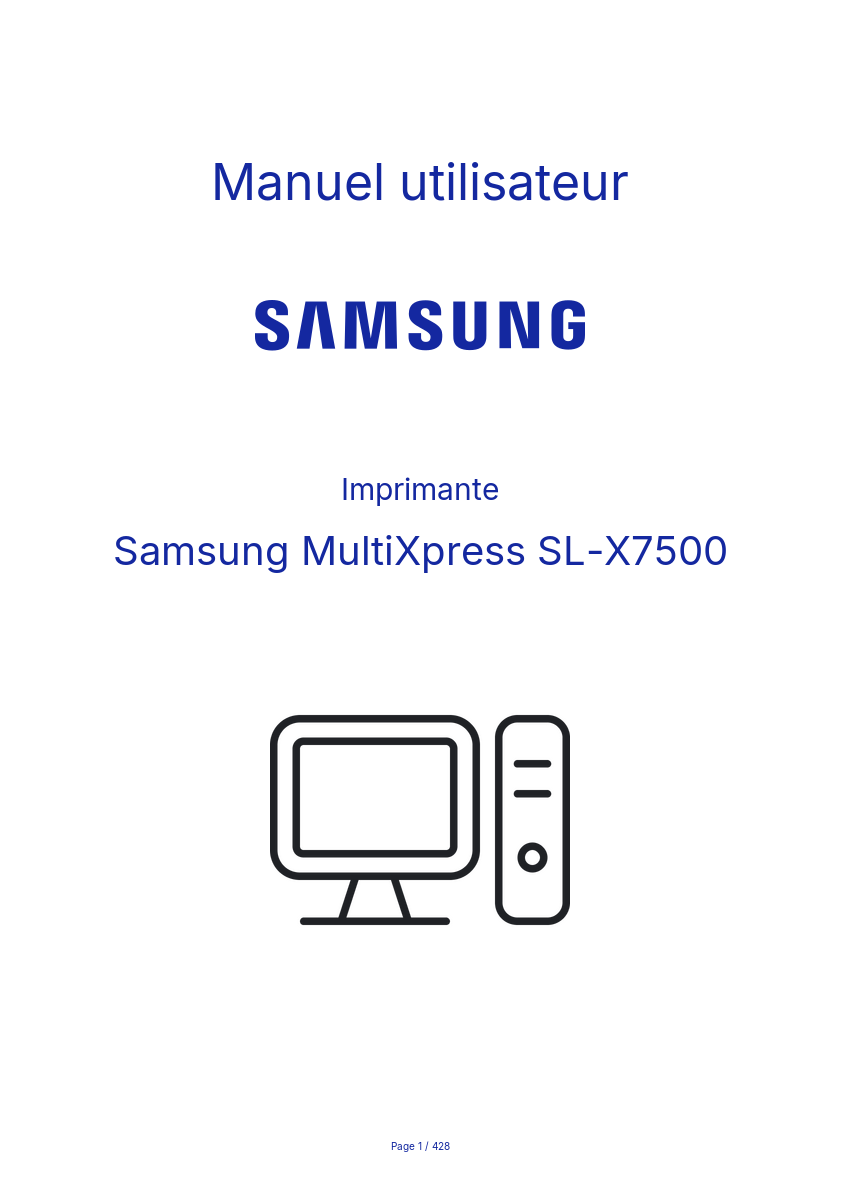 Image de la première page du manuel de l'appareil MultiXpress SL-X7500