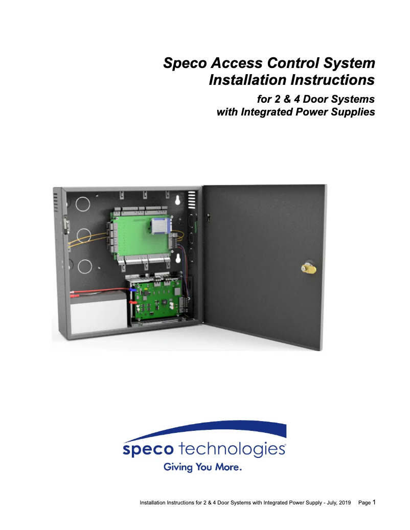 Page n°1 - Manuel utilisateur Speco Technologies A2E4