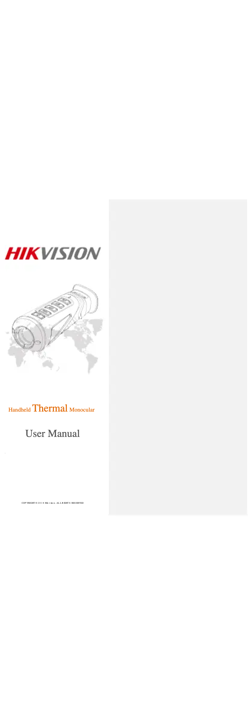 Page 1 de la notice Manuel utilisateur Hikvision DS-2TS03-35UF/W