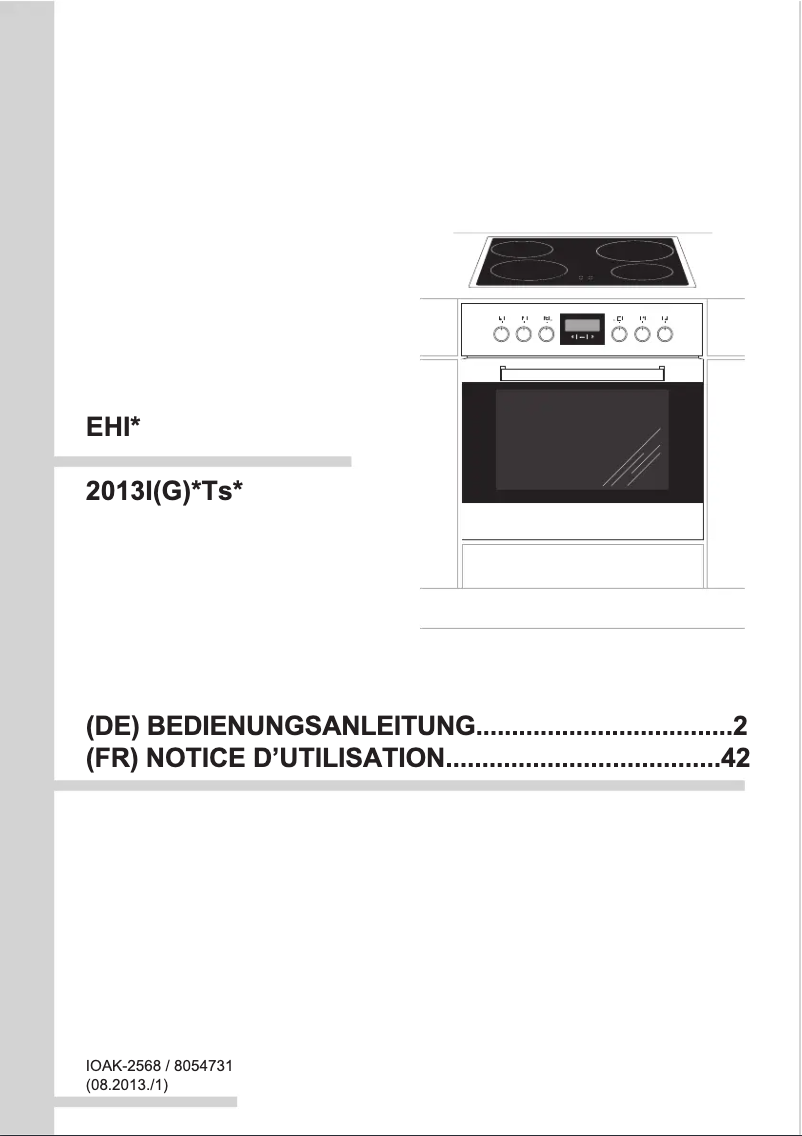 Page n°1 - Manuel utilisateur Amica EHI 12552 E