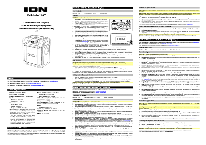 Page 1 de la notice Guide de démarrage rapide ION Pathfinder 280
