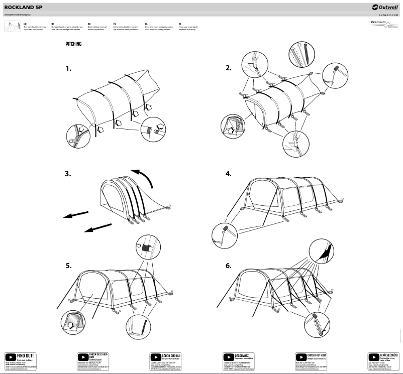 Page 1 de la notice Guide d'installation Outwell Rockland 5P