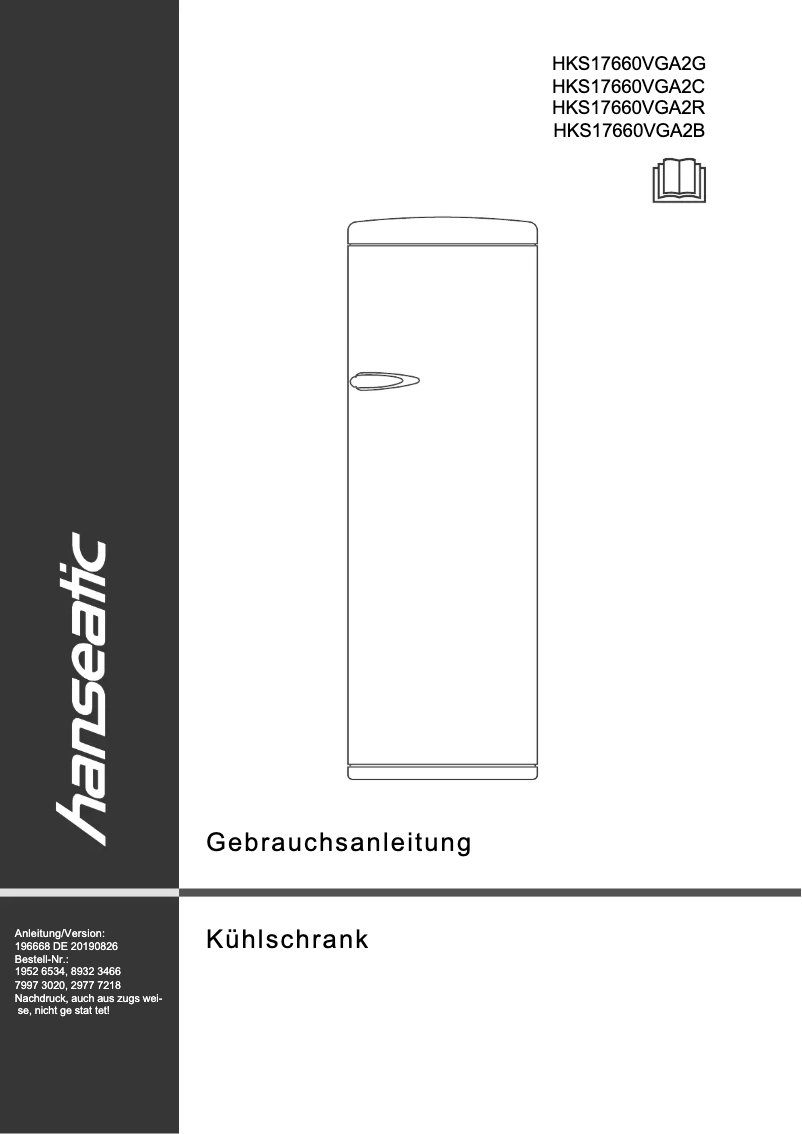 Page 1 de la notice Manuel utilisateur Hanseatic HKS17660VGA2B