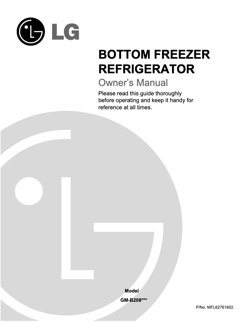 Página 1 del manual Manual de usuario LG GM-B208SS