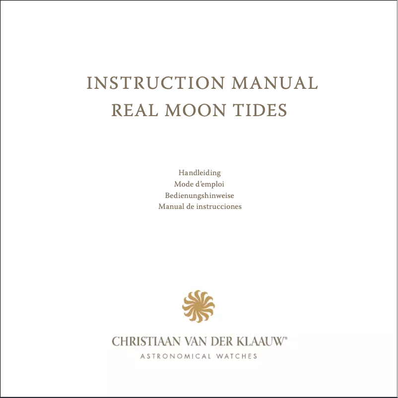 Page n°1 - Manuel utilisateur Christiaan van der Klaauw Real Moon Tides CKRS3324