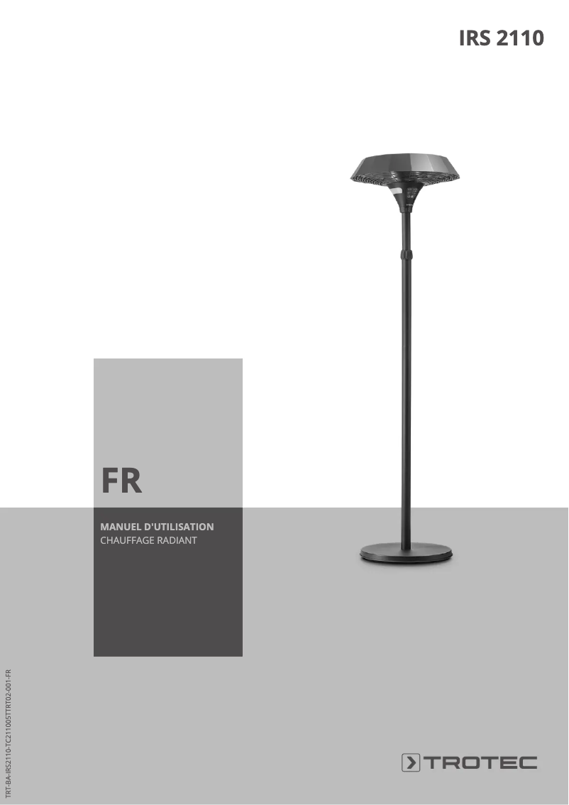 Page 1 de la notice Manuel utilisateur Trotec IRS 2110