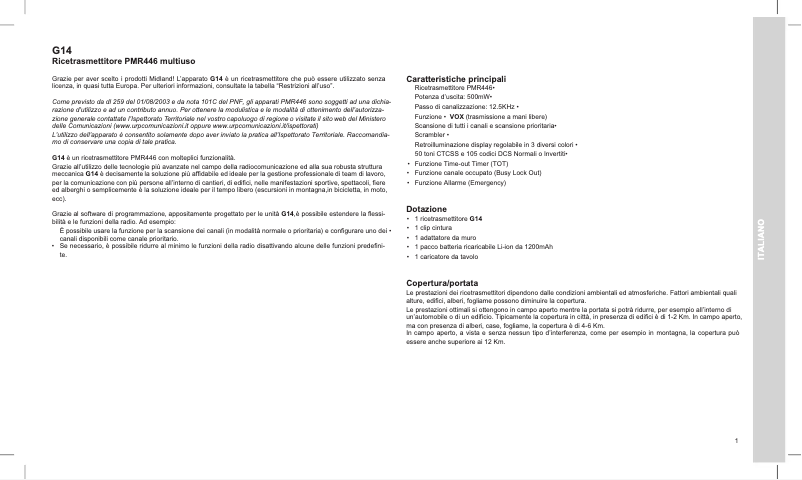 Image de la première page du manuel de l'appareil G14