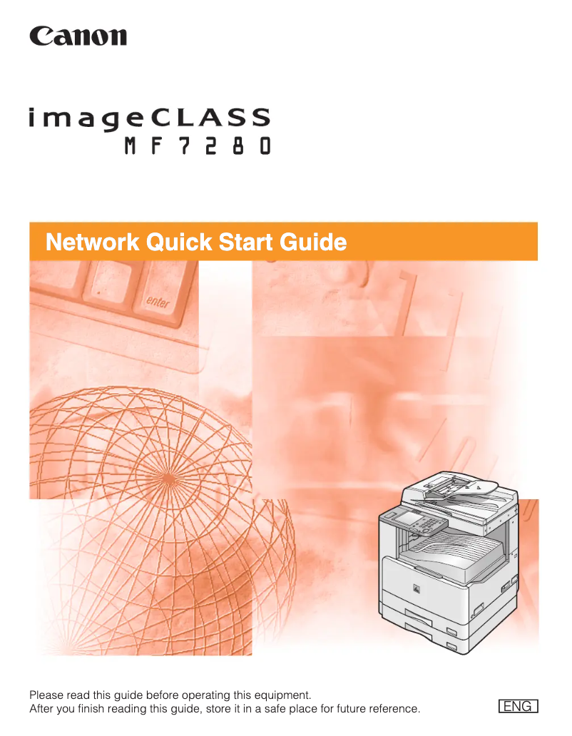 Page n°1 - Guide de démarrage rapide Canon imageCLASS MF7280