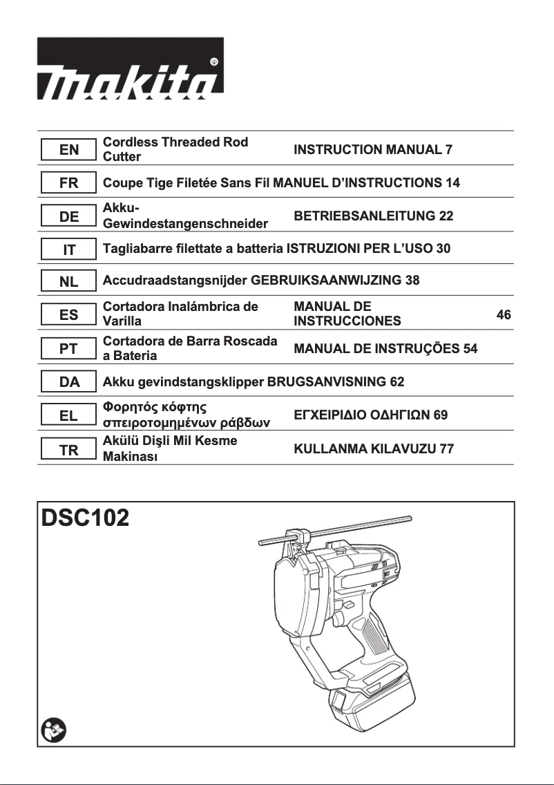 Página 1 del manual Manual de usuario Makita DSC102ZJ