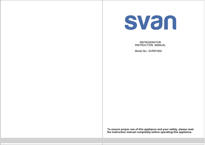 Image de la première page du manuel de l'appareil SVRR1800