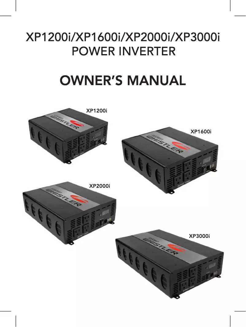 Page 1 de la notice Manuel utilisateur Whistler XP1200i