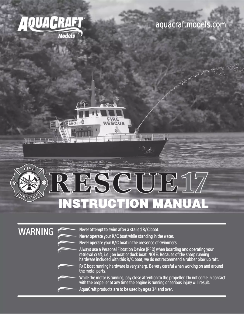 Page 1 de la notice Manuel utilisateur AquaCraft Models Rescue 17