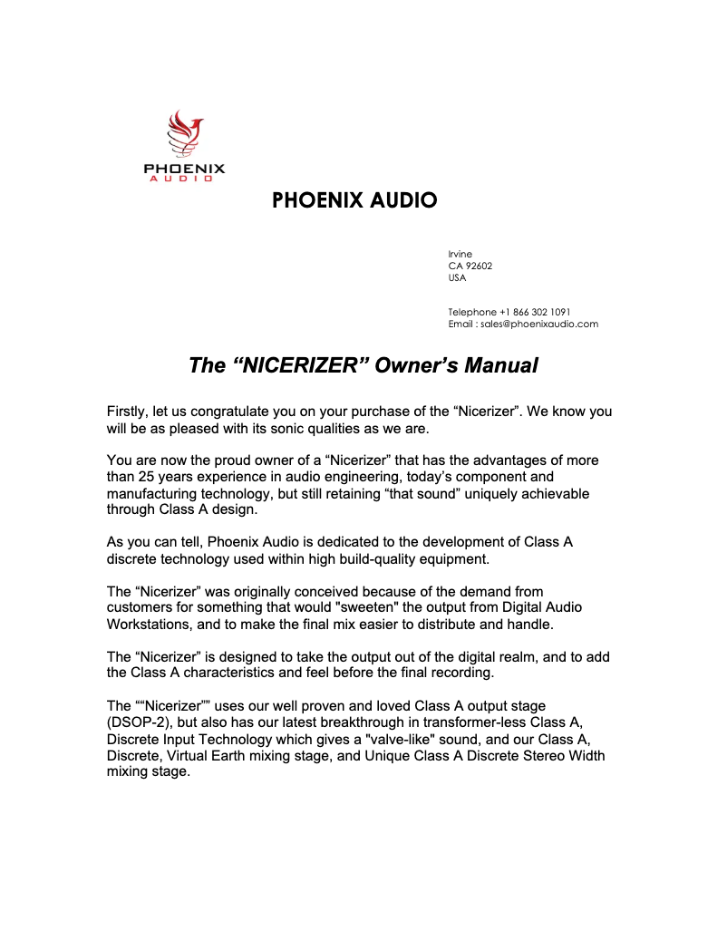 Image de la première page du manuel de l'appareil Nicerizer