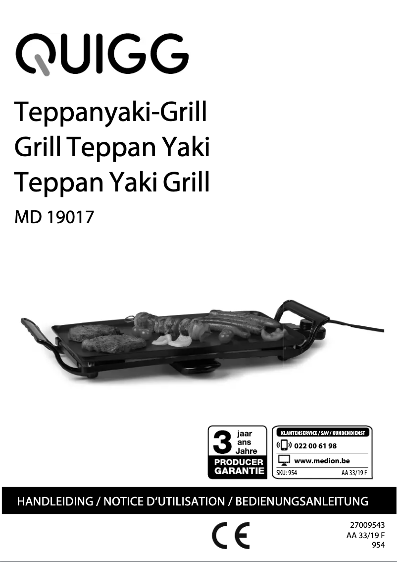 Image de la première page du manuel de l'appareil MD 19017