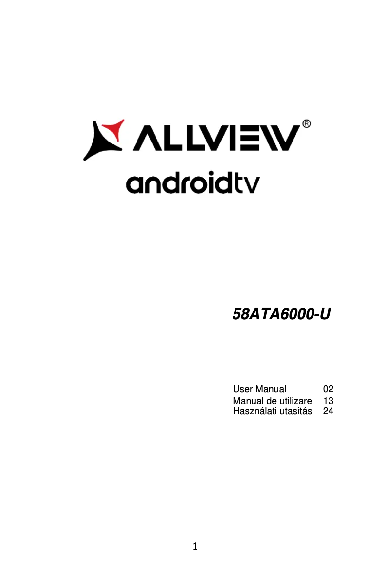 Page n°1 - Manuel utilisateur Allview 58ATA6000-U