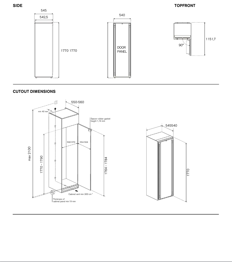 Page 1 de la notice Instructions / montage Bertazzoni FRZ603UBNPTC/20