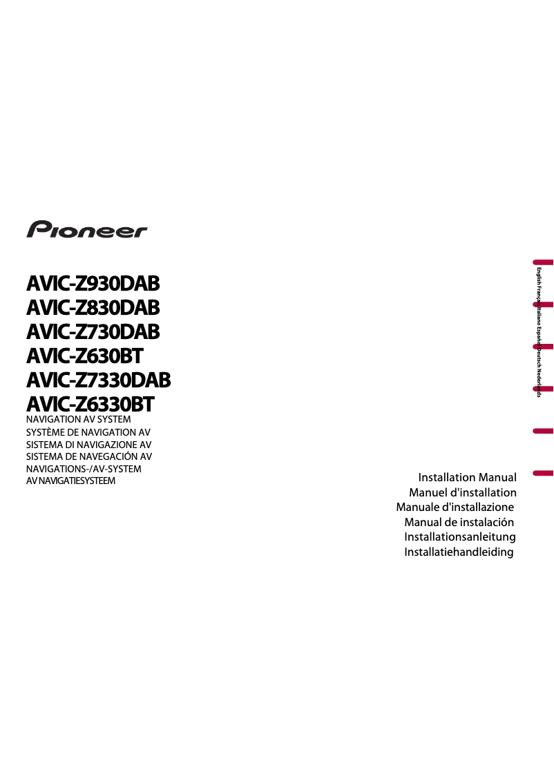 Image de la première page du manuel de l'appareil AVIC-Z7330DAB