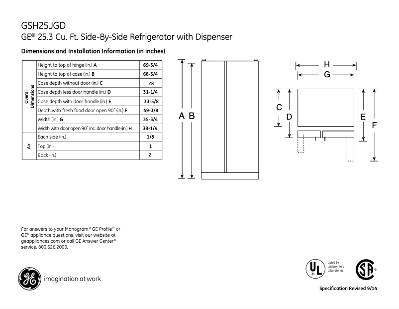 Image de la première page du manuel de l'appareil GSH25JGDWW