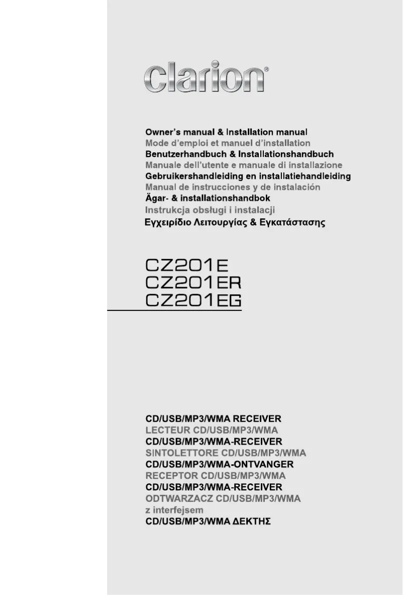 Page n°1 - Manuel utilisateur Clarion CZ201E