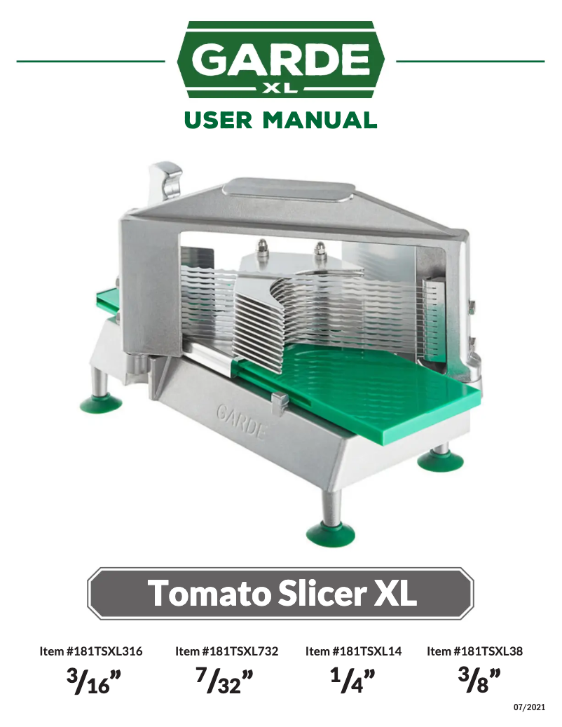 Page 1 de la notice Manuel utilisateur Garde XL TSXL38