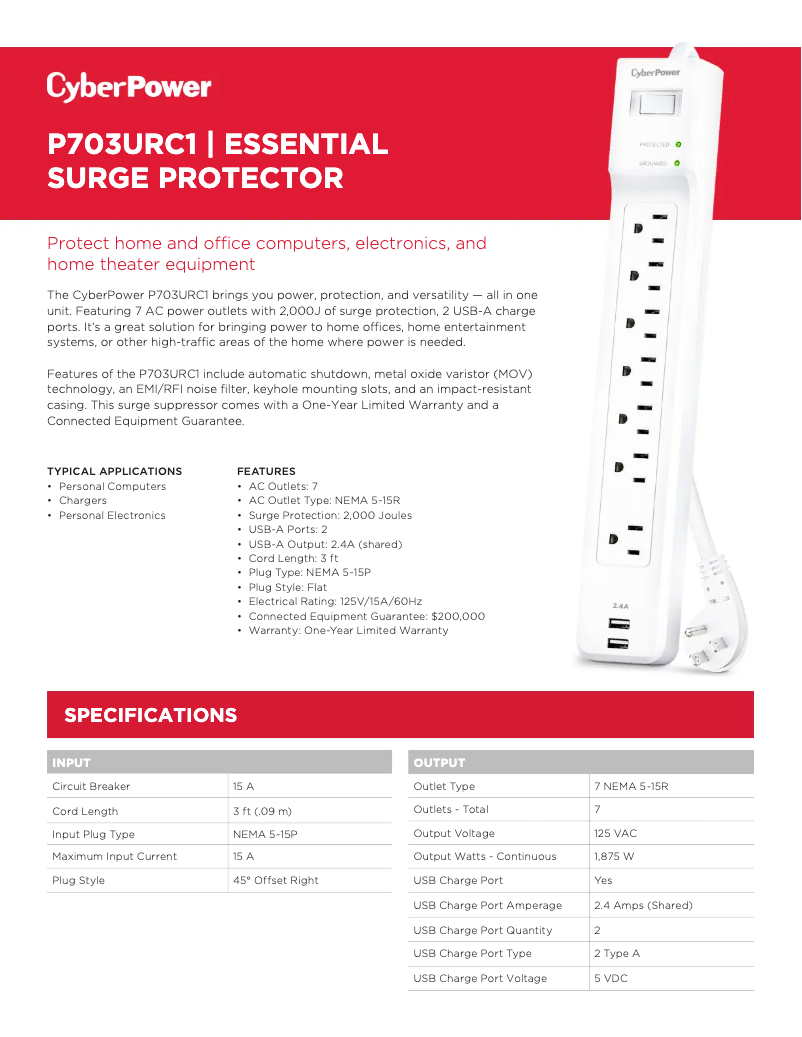 Página 1 del manual Manual de usuario CyberPower P703URC1