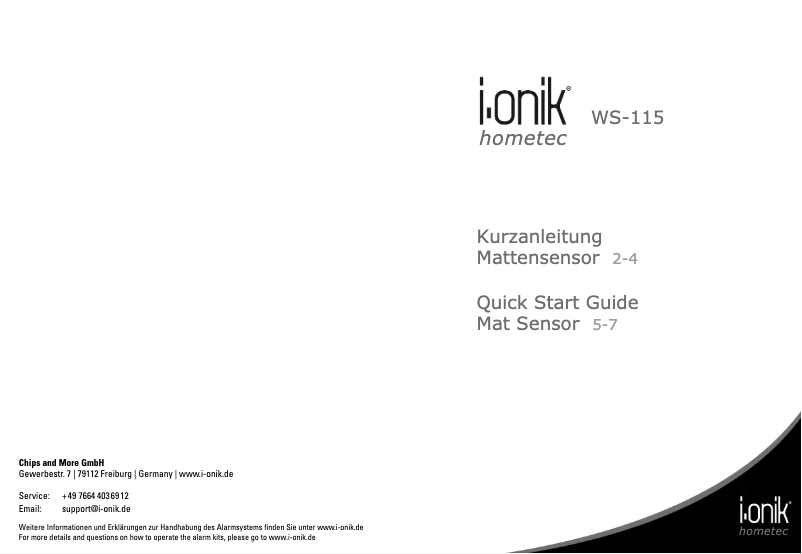 Page n°1 - Manuel utilisateur i-onik WS-115