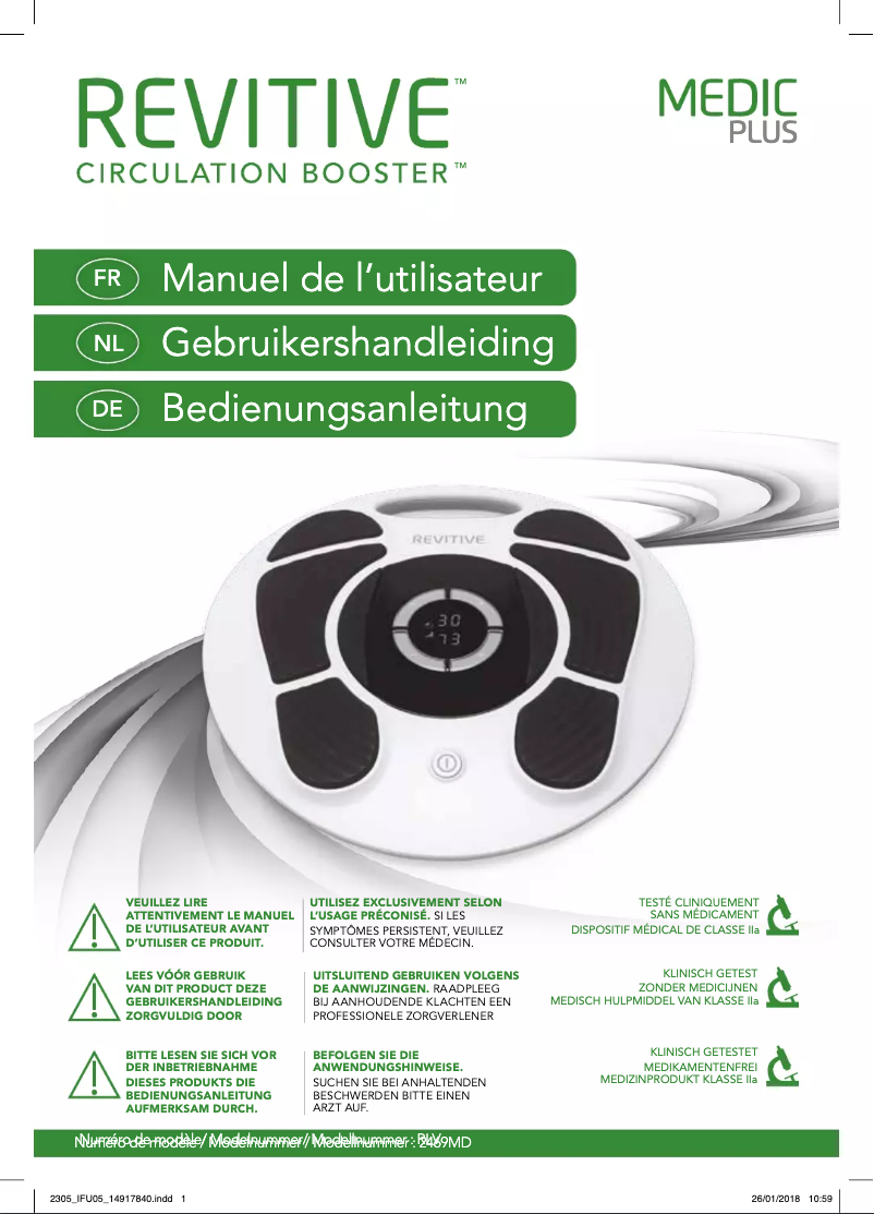 Page n°1 - Manuel utilisateur Revitive Medic Plus