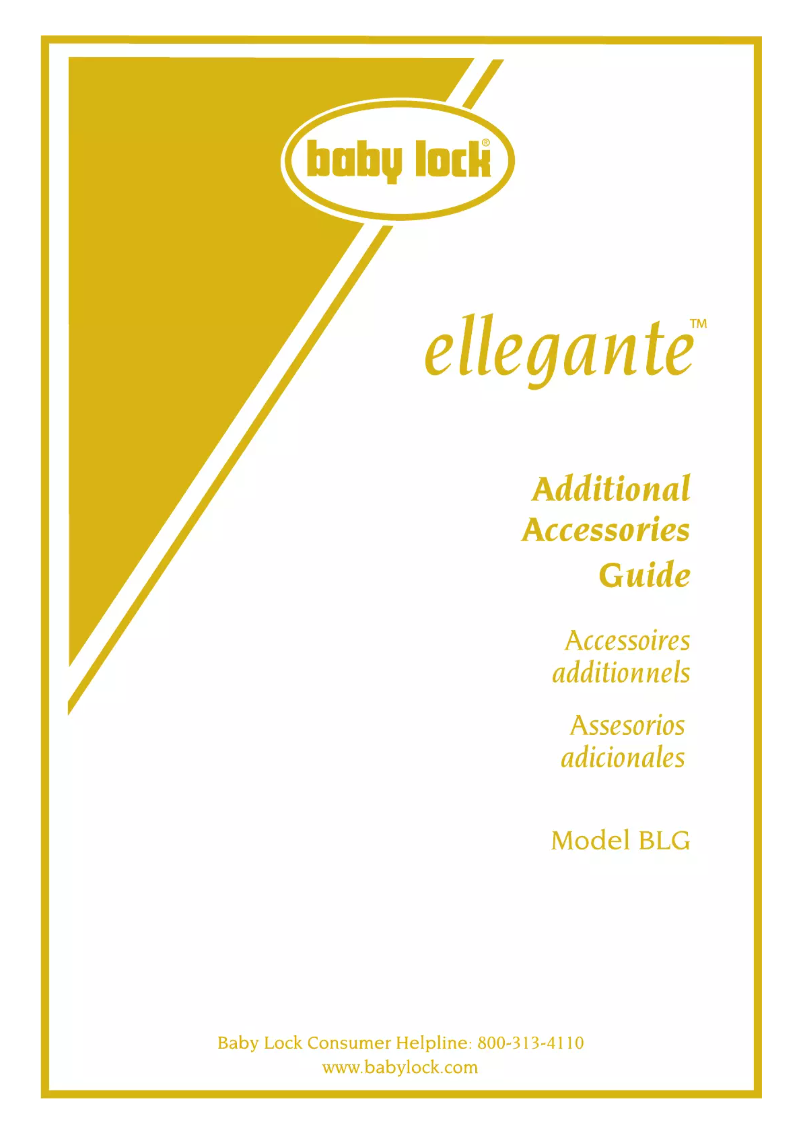 Page n°1 - Manuel utilisateur Baby Lock Ellegante BLG