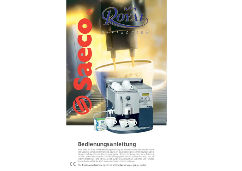 Image de la première page du manuel de l'appareil Saeco Royal Cappucino