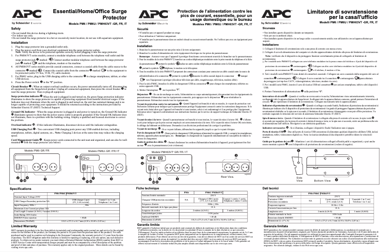 Page 1 de la notice Manuel utilisateur APC PM6-GR