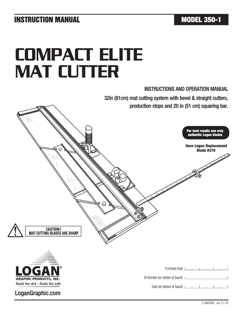 Page n°1 - Manuel utilisateur Logan 350-1