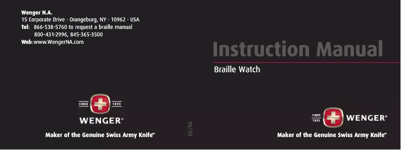 Page n°1 - Manuel utilisateur Wenger SwissGear TerraGraph Braille