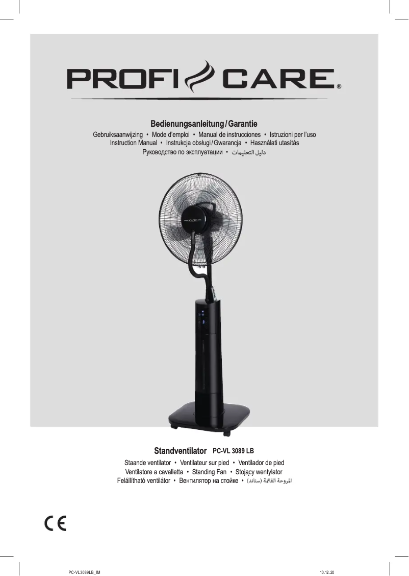 Page 1 de la notice Manuel utilisateur ProfiCare PC-VL 3089 LB