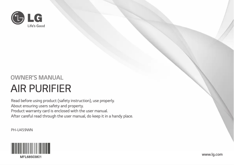 Page 1 de la notice Manuel utilisateur LG PH-U459WN