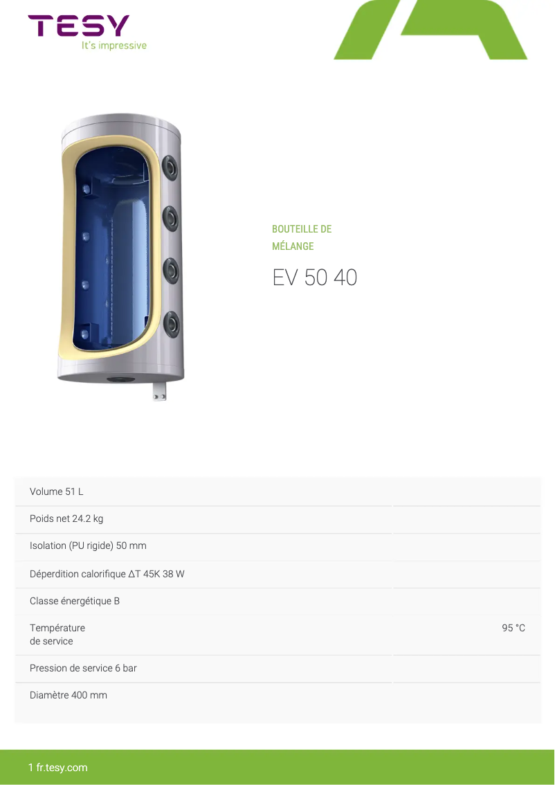 Imagen de la primera página del manual del dispositivo EV 50 40