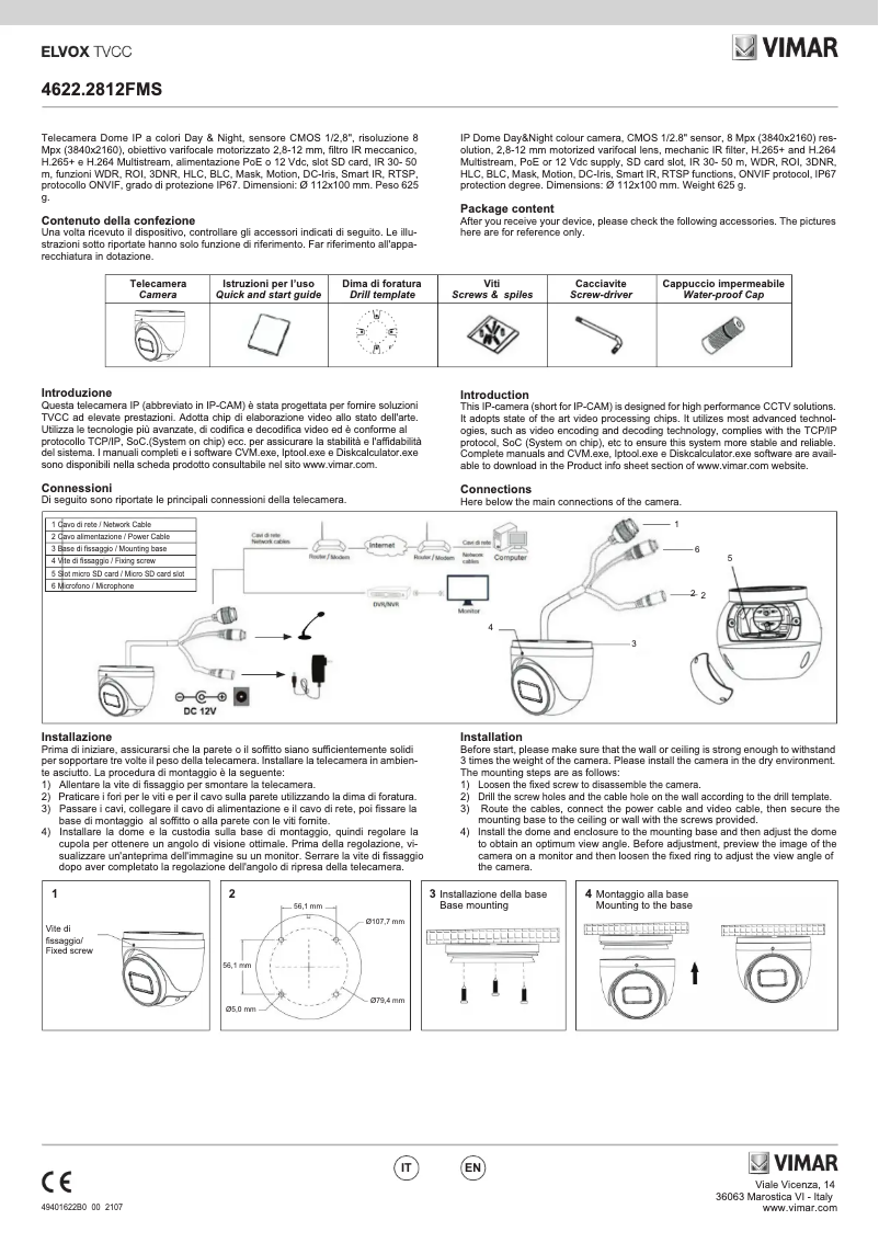 Image de la première page du manuel de l'appareil ELVOX 4622.2812FMS