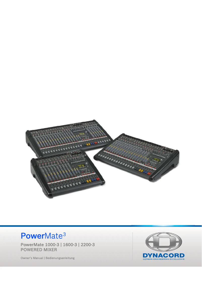 Page 1 de la notice Manuel utilisateur Dynacord Powermate 1000-3